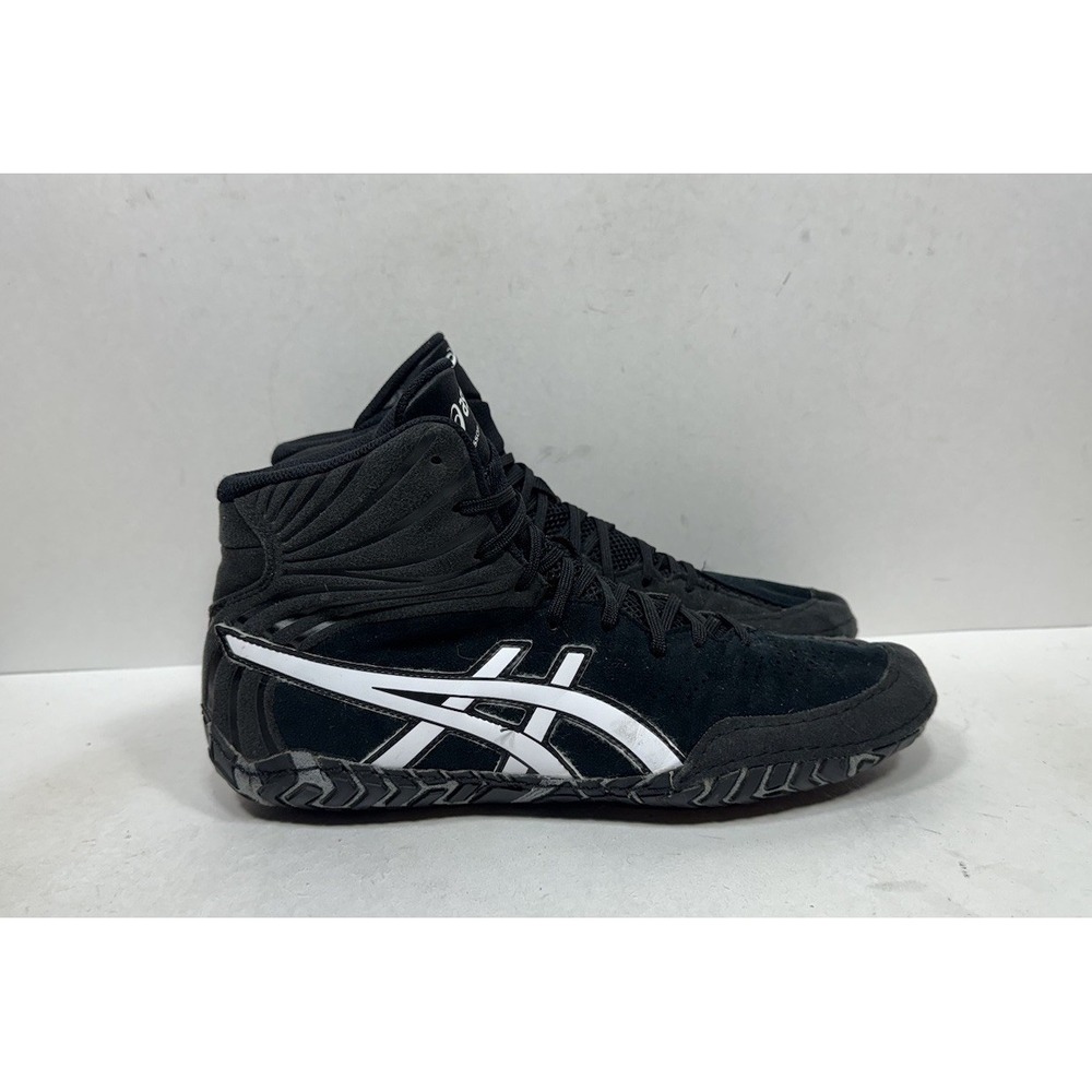 Asics Aggressor 5 Wrestling Boxing Shoes Men's Size 10 Black White 1081A048